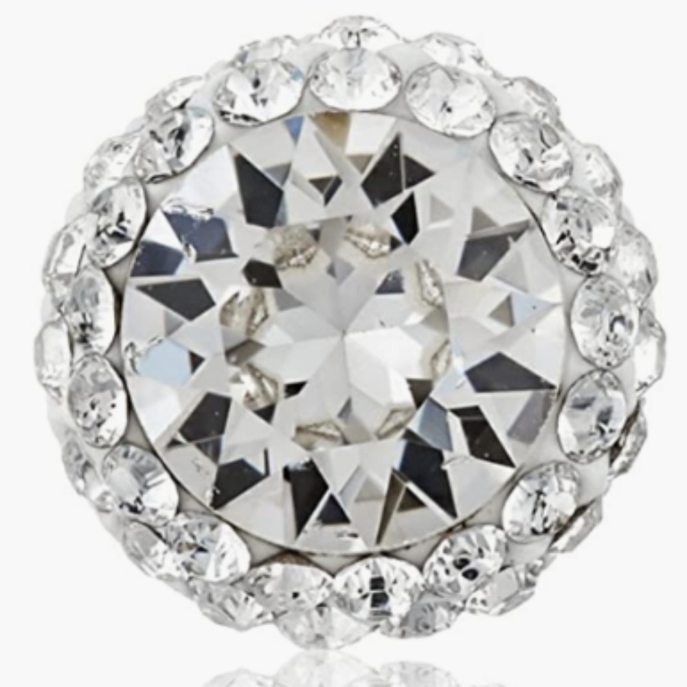 Sterling silver Swarovski crystal halo clear stud earrings